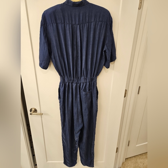 Vintage - 100% Silk "Studio B" Jumpsuit - Size L - EUC - Navy - Picture 12 of 13